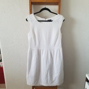 George Arctic White Eyelet Sheath Dress Sz12